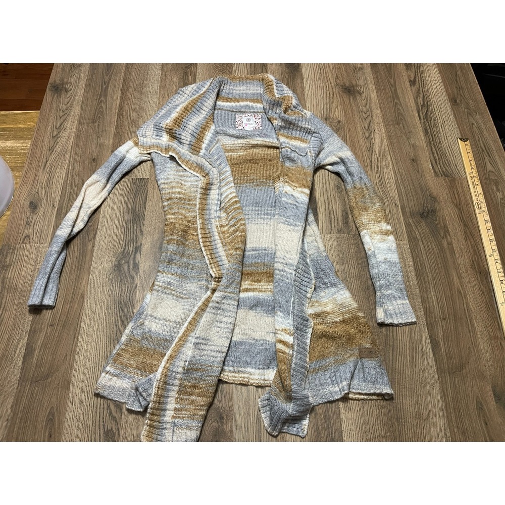 Element Sweater, Women's Size Medium, Brown White Grey Cardigan Long Sleeve